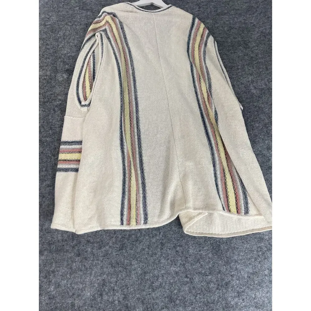Free People Cardigan Women Xs Small Sweater Pockets Open Front Beige Ivory N84